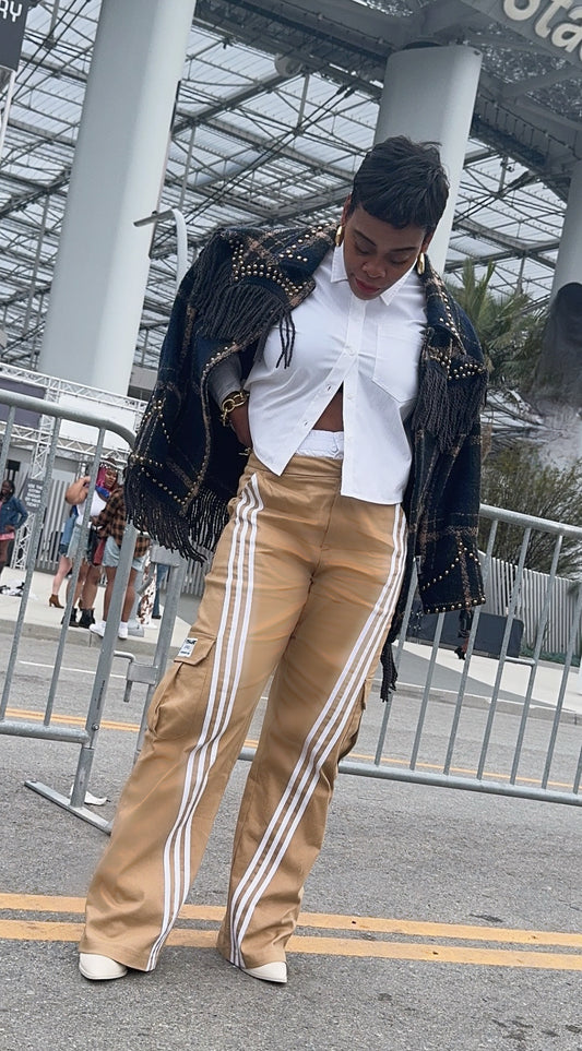 Stripe Panel Trousers