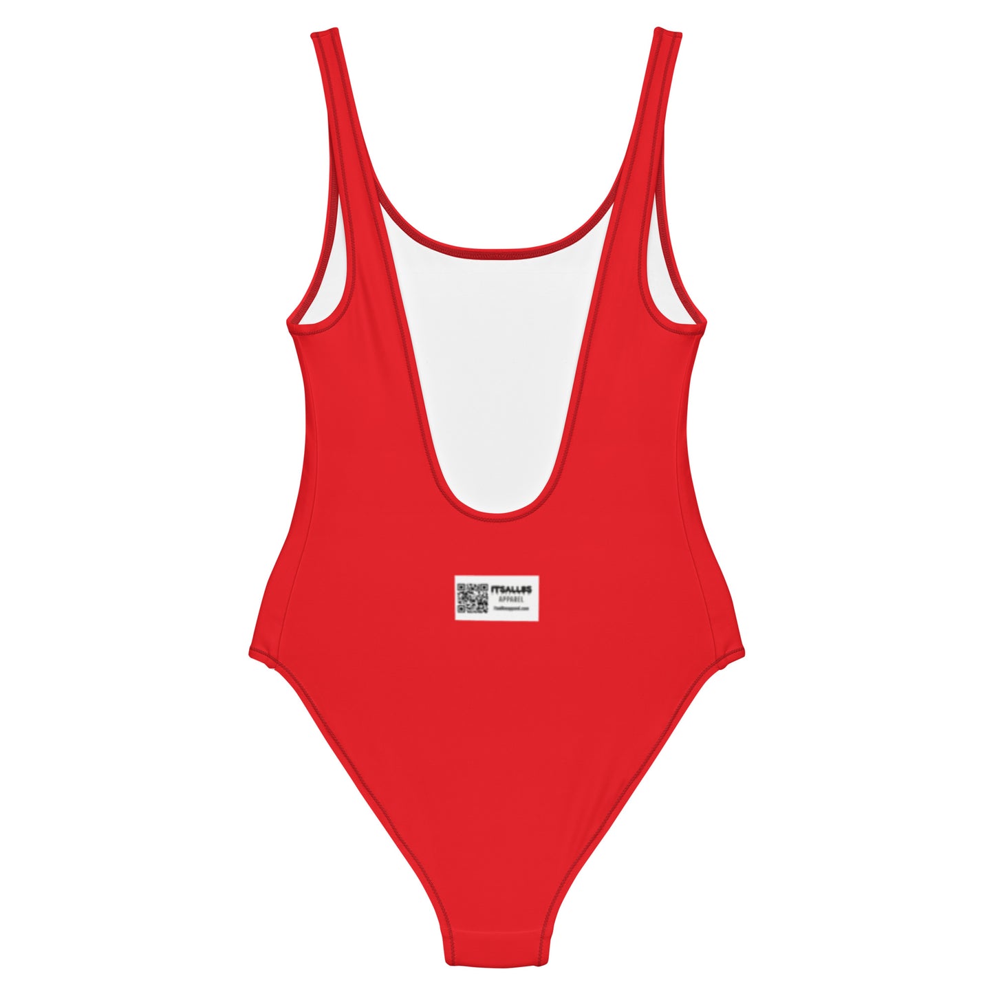 Red Bamboo One-Piece Swimsuit