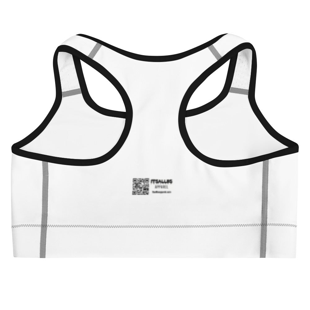 White Logo Sports bra