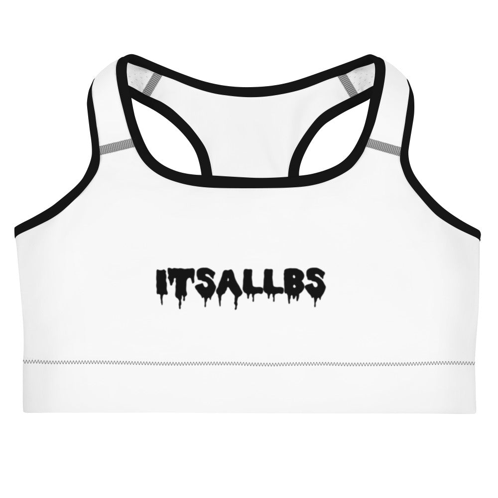 White Logo Sports bra