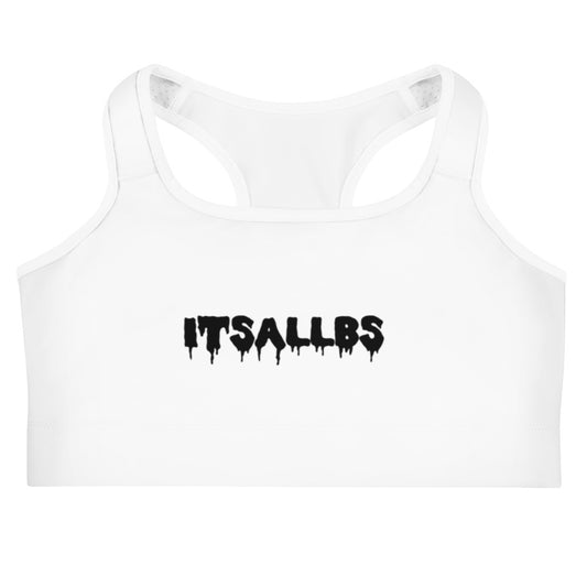 White Logo Sports bra