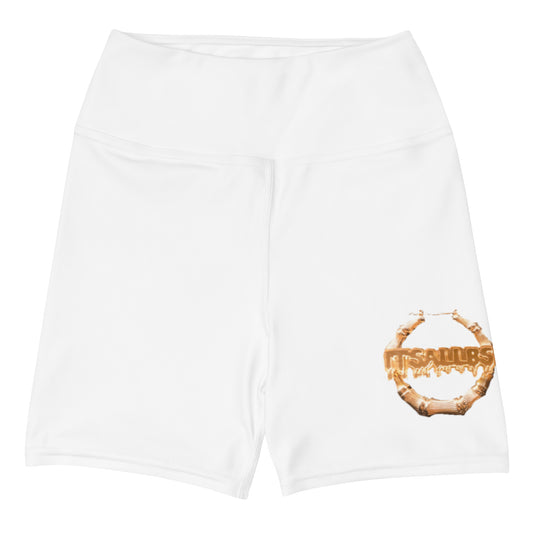 White Bamboo Yoga Shorts